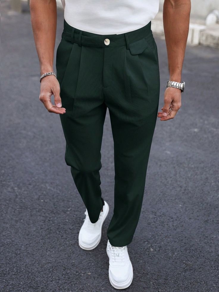 Men's Casual Commuting Solid Color Tapered Pants