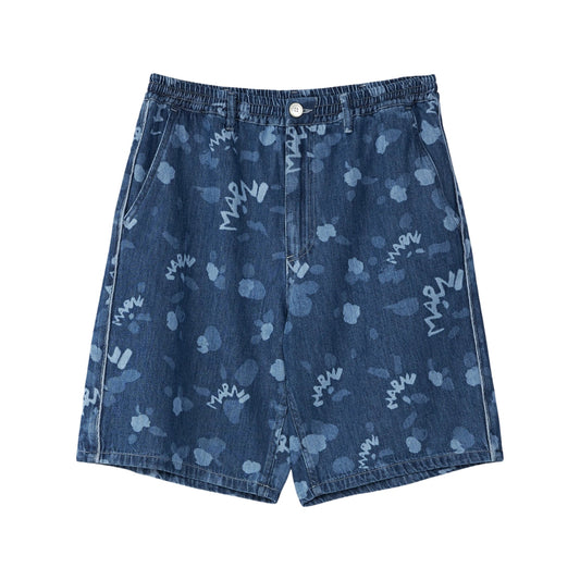 Marni Shorts Allover Print Blue