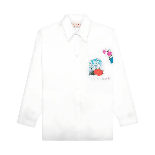 Marni Shirt Pocket Print White