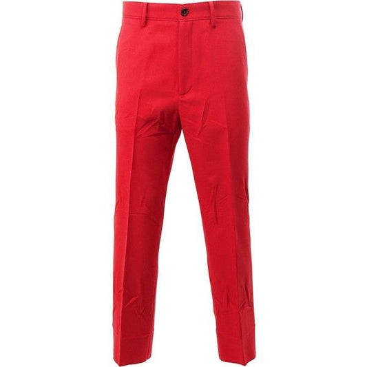 Manfinity Bizformal Men's Red Linen Texture Suit Pants